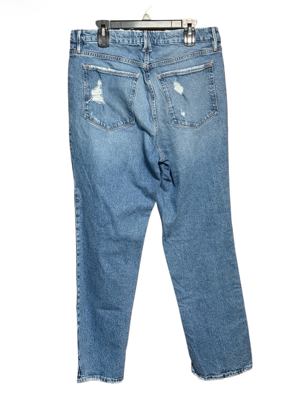 Good American Distressed Straight Leg Jeans Women’s Size 15 Raw Hem Side Slit - Picture 4 of 4